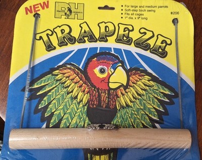 New Old Stock Prevue Hendryx trapeze for medium to large parrots birch swing