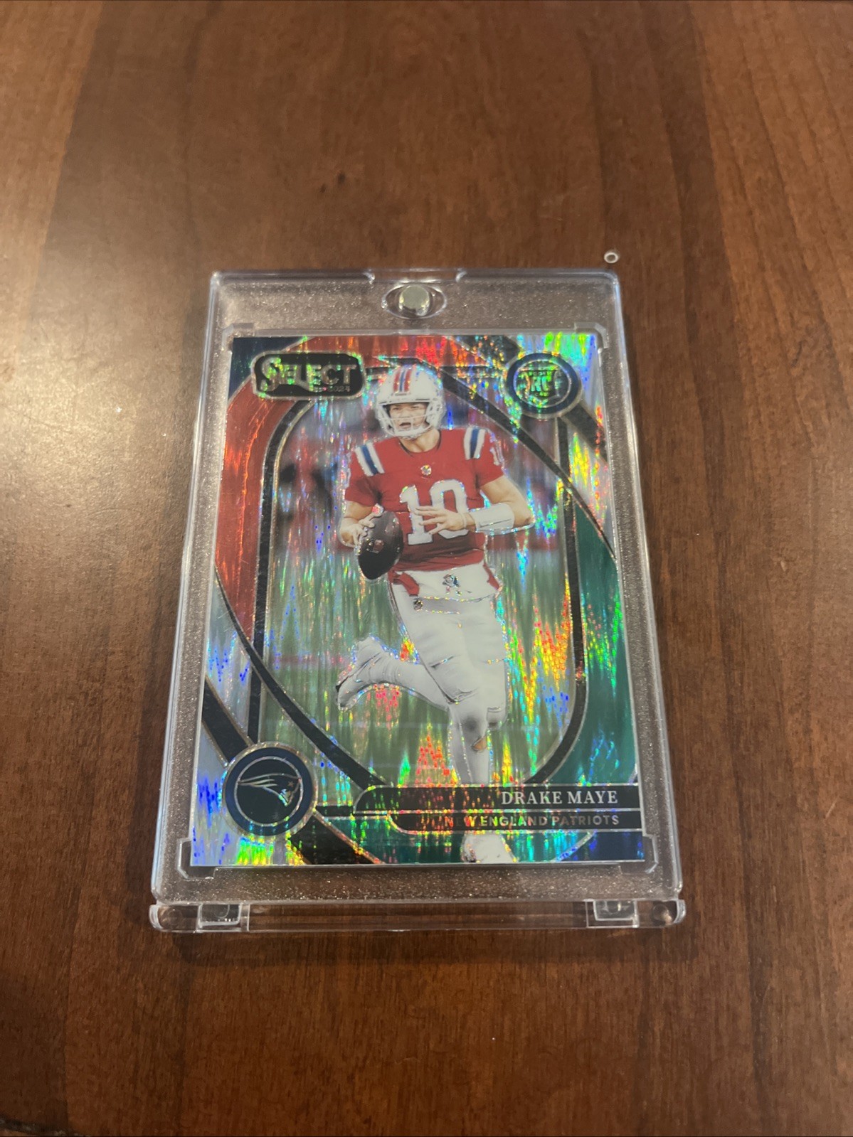 2024 Panini Select - Drake Maye RC Red Green Shock - Club Level #218 Patriots