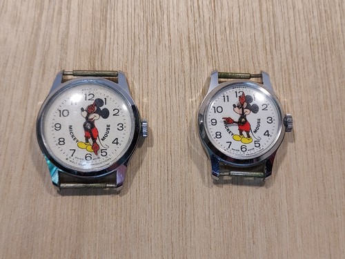 LOT OF 2 WALT DISNEY Bradley MICKEY MOUSE Watches 1 Boys & 1 Girls, NEEDS REPAIR - Bild 3 von 4