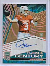 Quinn Ewers 2025 Panini Donruss Elite Turn of the Century Autograph Rookie #3/5