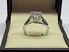 2CT Round Cut Lab Created Diamond Engagement Wedding Ring 14K White Gold Plated