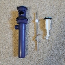 Bathroom Sink Drain Assembly - Pop-Up Chrome Sliver - Plastic, 1-1/4"