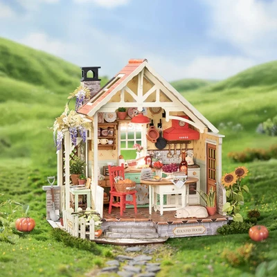 Crafts&Co Casa En Miniatura DIY Con Luces LED – Kit De 405 Piezas Para Adultos, Maqueta De Jardín “Botanical Haven”, 25,5x21,5x24,5 Cm, Incluye Herramientas Y Pegamento