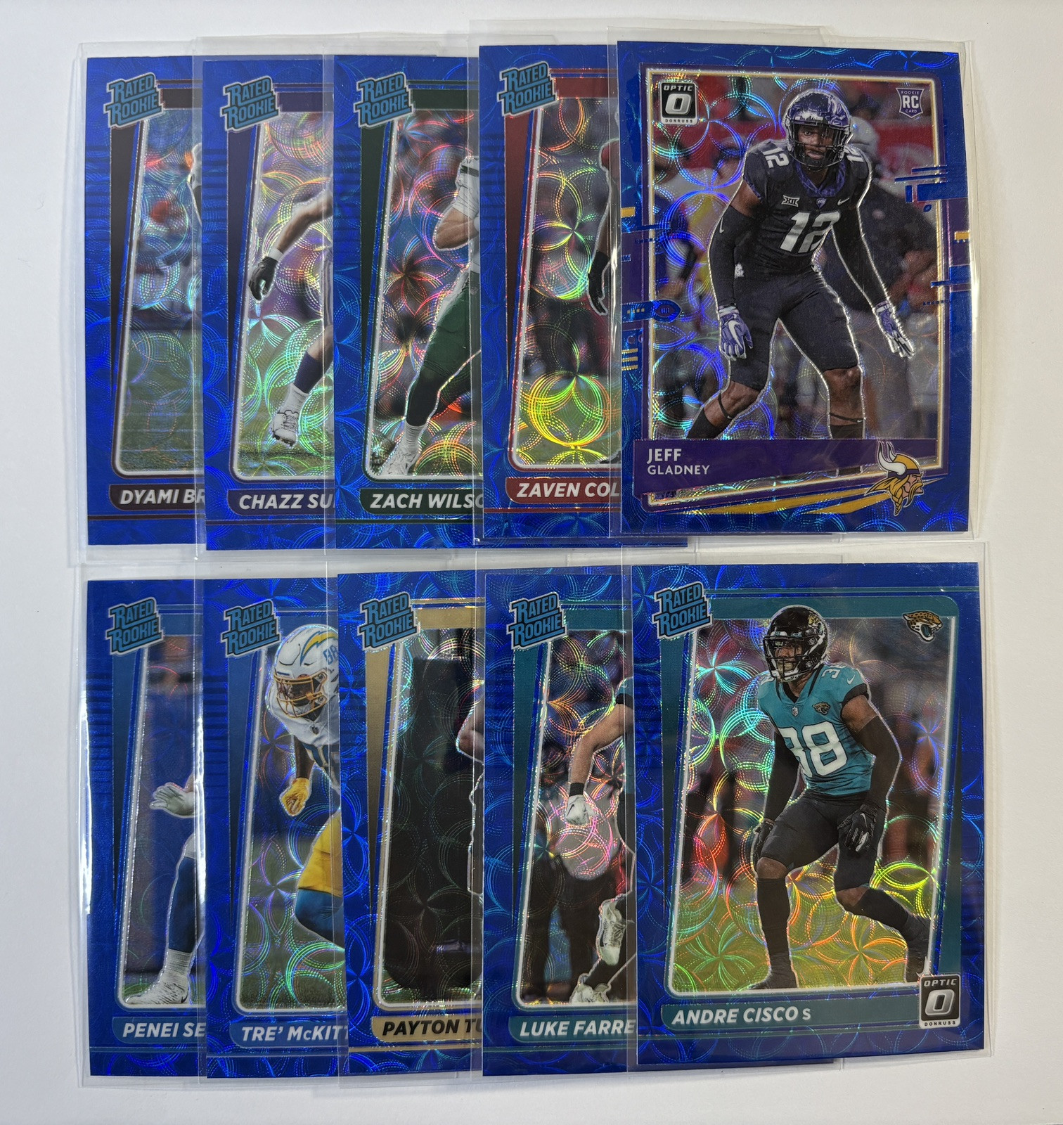 Panini Donruss Optic Blue Scope Rookie Lot (10 Card) Farrell Brown Wilson Sewell
