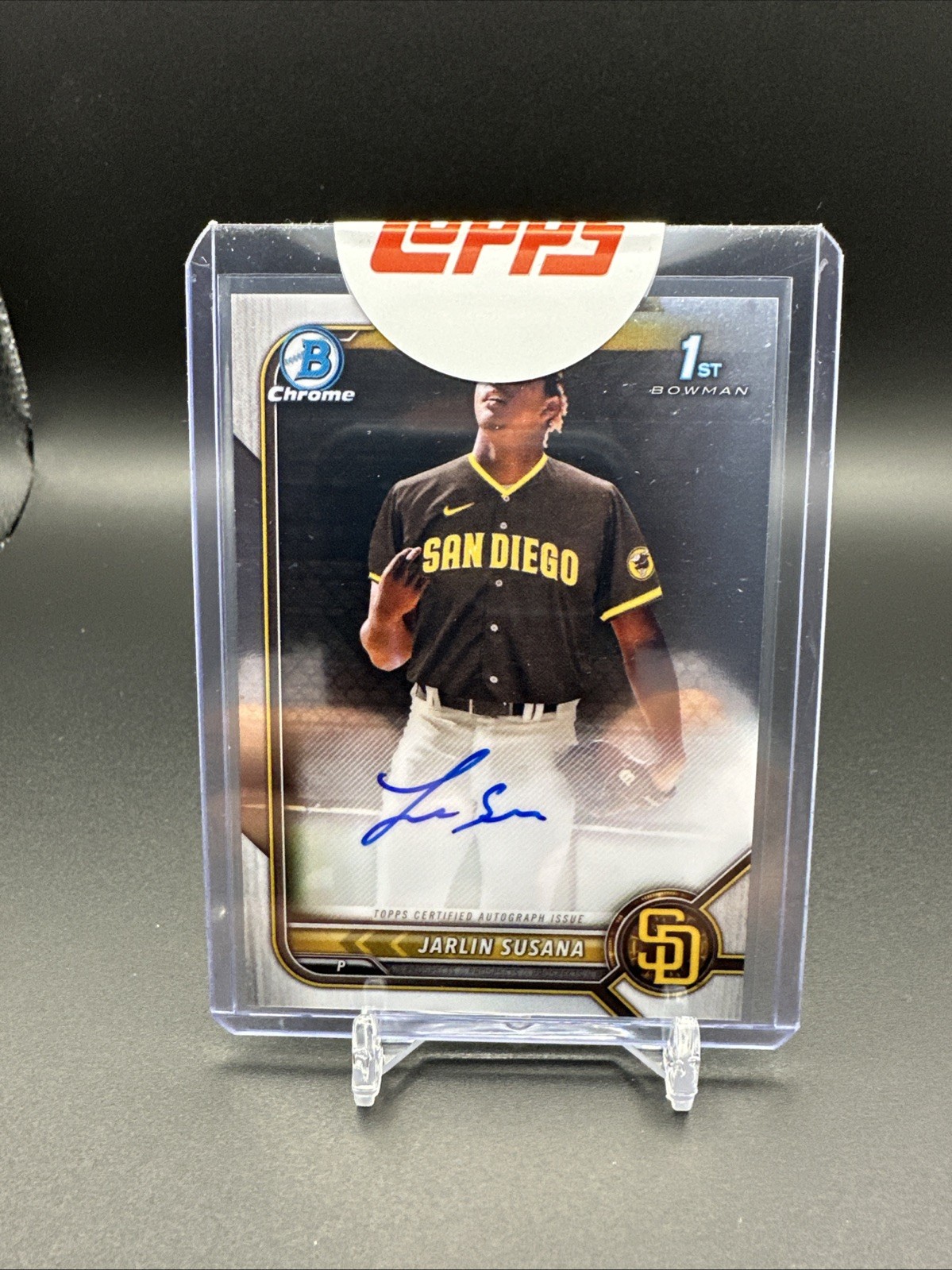 Topps Bowman Chrome 2022 Jarlin Susana Chrome Autograph Padres CPA-JSA Prospect