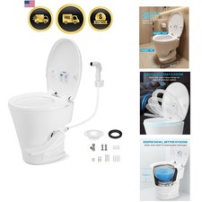 RV Toilet, 18.5  Residential Height, Soft Close Seat  Cover, Deeper Bowl  L...