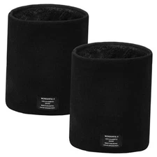 Winter Neck Gaiter Thermal Fleece-Lined Cold-Weather Scarf Wind Black-2pcs