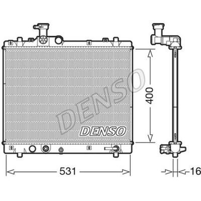 Radiatore Motore DENSO DRM09160 - Compatibile Con Fiat 500 E Ford Ka