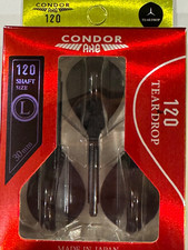 CONDOR AXE 120 BLACK TEARDROP DART FLIGHTS LONG 24 MM 3 WING SHIP FREE NEW