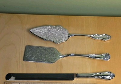Silver Plated Cake Knife Server Set Wedding Keepsake Elegant Serving Tools