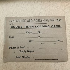 Wagon. Label.    (  L & Y R.   Goods. Train. Loading. Card.   )