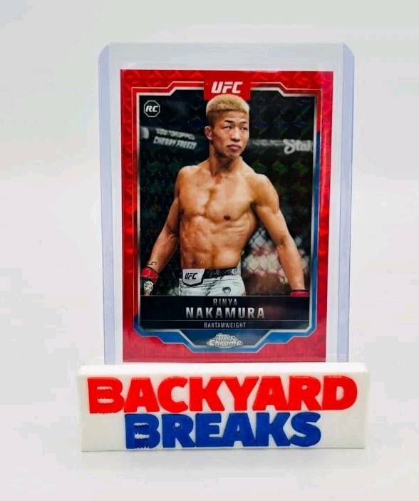 2025 Topps Chrome UFC Rinya Nakamura Geometric Red /5 - #128 - Bantamweight
