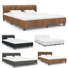 Polsterbett Kunstleder Bettgestell Bett Wildleder-Optik Doppelbett Einzelbett DE