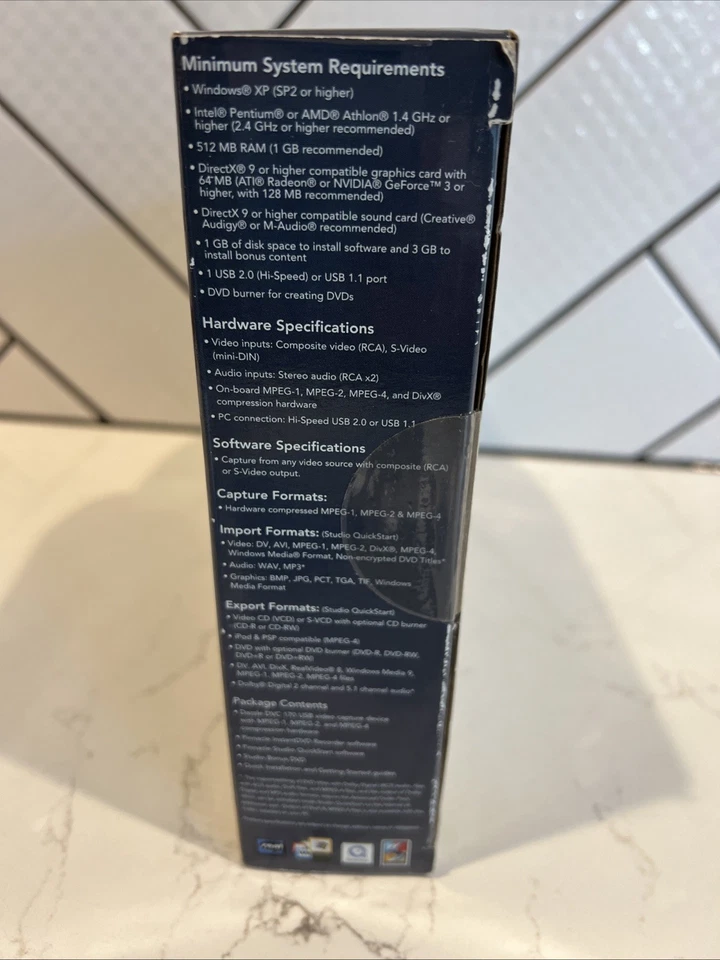 Pinnacle DAZZLE VIDEO CREATOR PLATINUM USB to RCA/ S Video Dongle SEALED NEW - Image 4 of 4