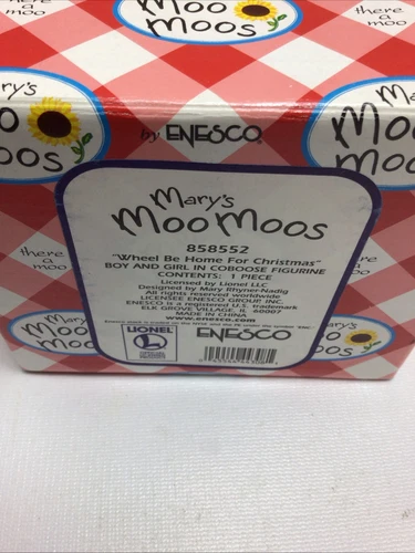 Mary's Marys Mary Moo Moos Wheel Be Home For Christmas Cow Train Car Caboose - Picture 4 of 4