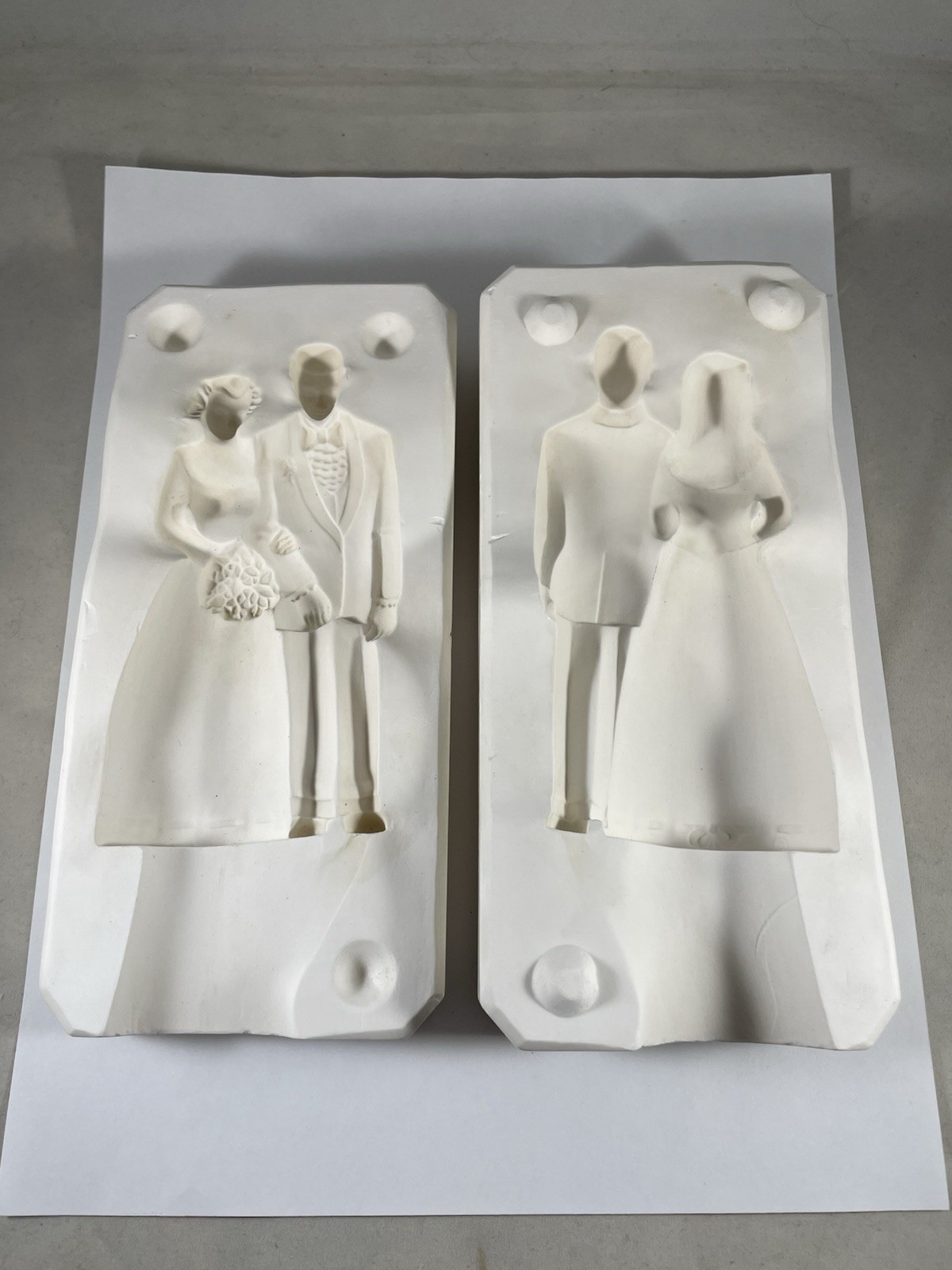 Vintage Ceramic Slip Casting Mold Of Traditional  Bride & Groom Duncan DM-313B