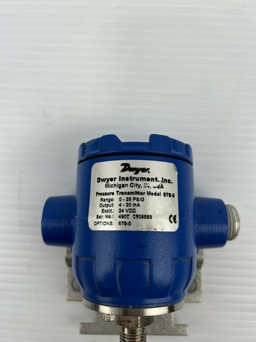 Transmisor de presión Dwyer 679-0 0-25 PSIG 4-20 mA 24 VDC - Imagen 2 de 5