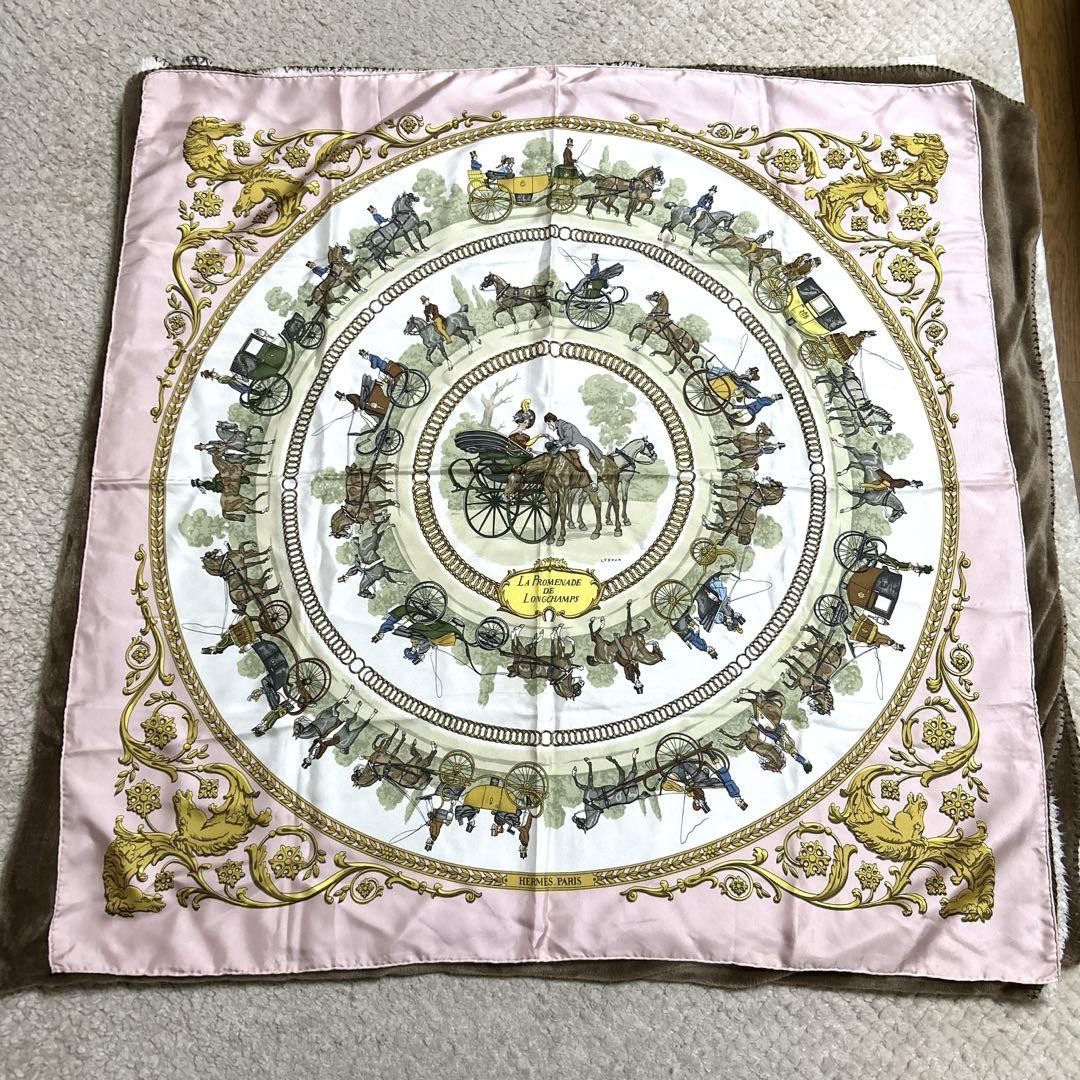Extremely beautiful rare item HERMES Carr 90 scarf
