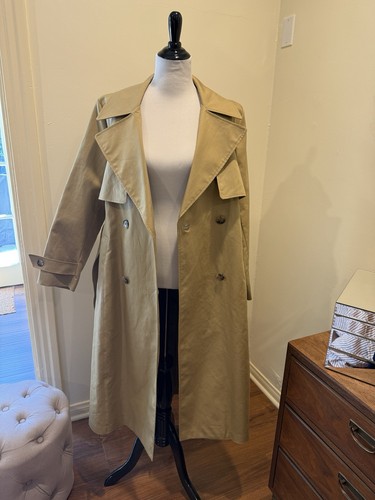 BNWT BANANA REPUBLIC $300 RIO BONDED TRENCH COAT IN SIZE L KHAKI BEIGE - Picture 7 of 16