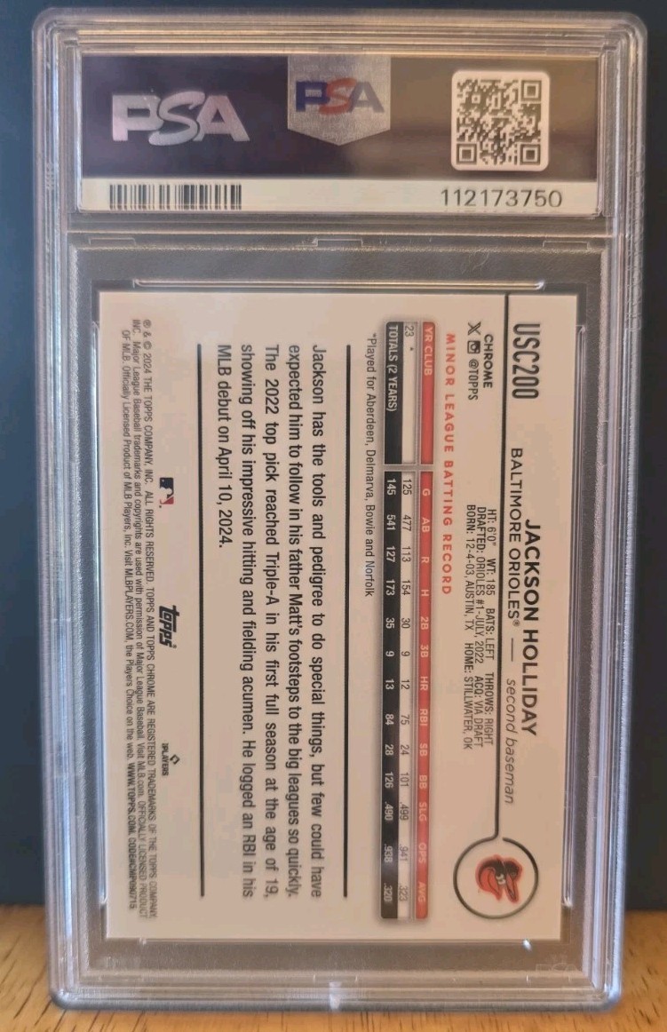 2024 Topps Chrome Update Jackson Holliday Rookie #USC200 X-FRACTOR PSA 10 GEM 🔥 view 2