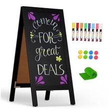 A-Frame Double-Sided Magnetic Chalkboard 40"x20", Solid Pine 40" x 20" Black