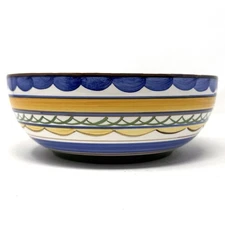 Studio Nova Merlot Serving Bowl Blue Green Yellow Grapes 9"