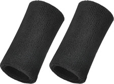 Pack of 2 Elastic Cotton Sport Wristbands 6"