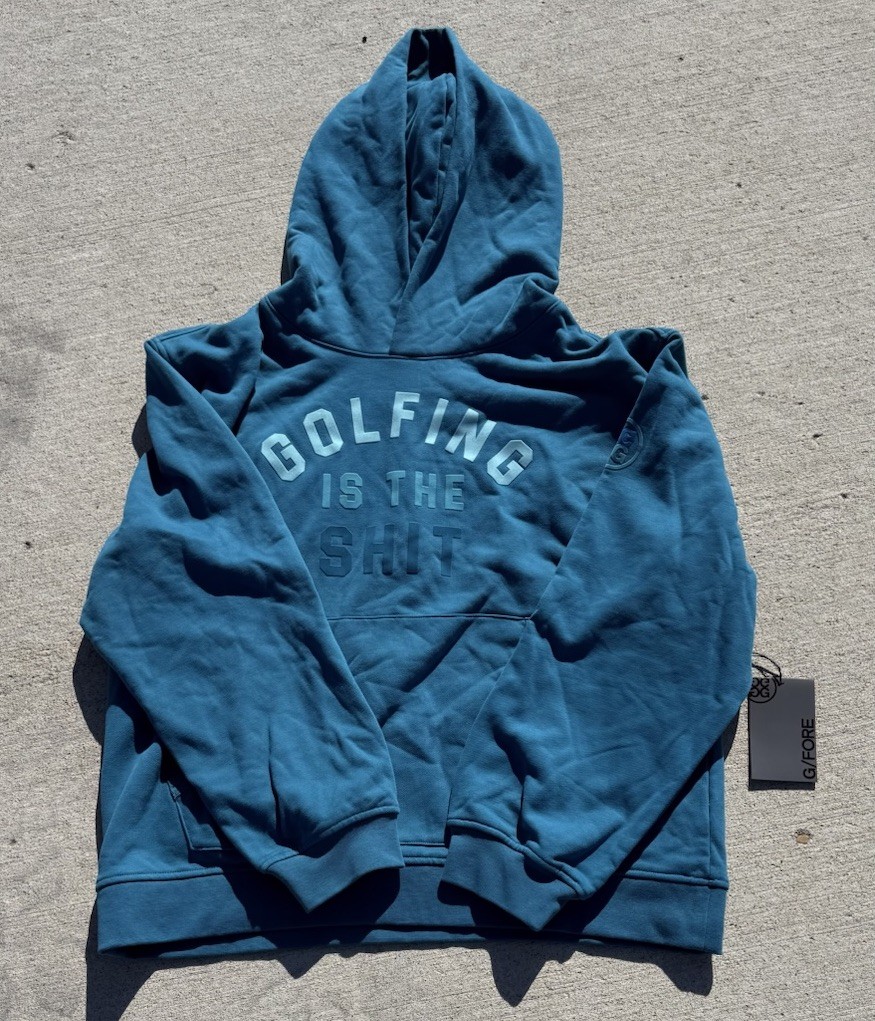 G/FORE G4 Hoodie Men Medium Golfing is the Sh*t Heavyweight Sweatshirt NWT $165 image 2