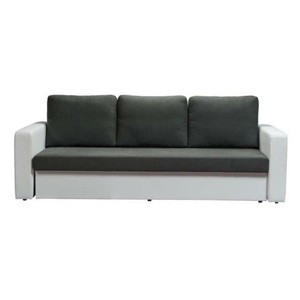 Détails Sur Canapé 3 Places Convertible Altus En Bi Matière Gris Et Blanc