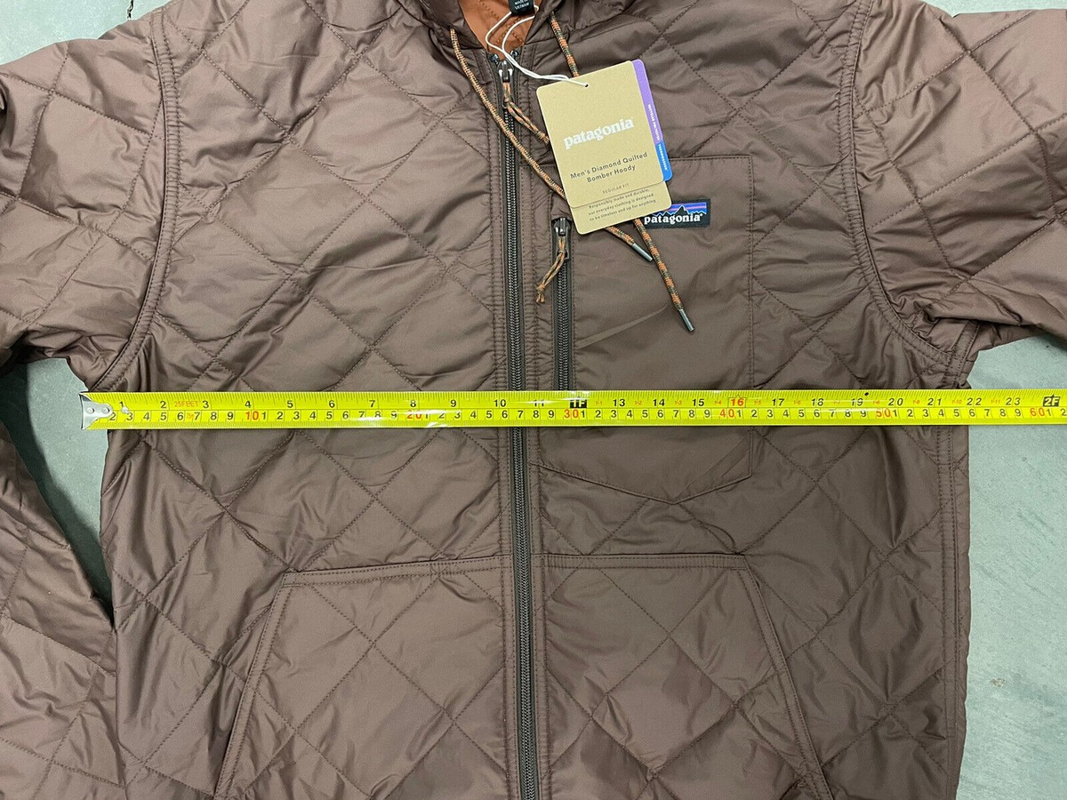 Patagonia Diamond Quilted Bomber Hoody Cone Brown New Mens Patagonia Diamond Quilted Bomber Hoody Cone Brown New Mens