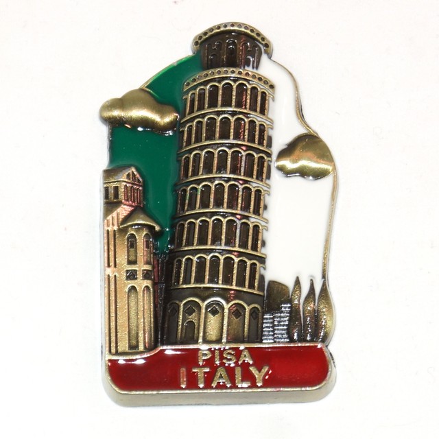 Italy Leaning Tower of Pisa Tourist Travel Souvenir 3D Metal Fridge