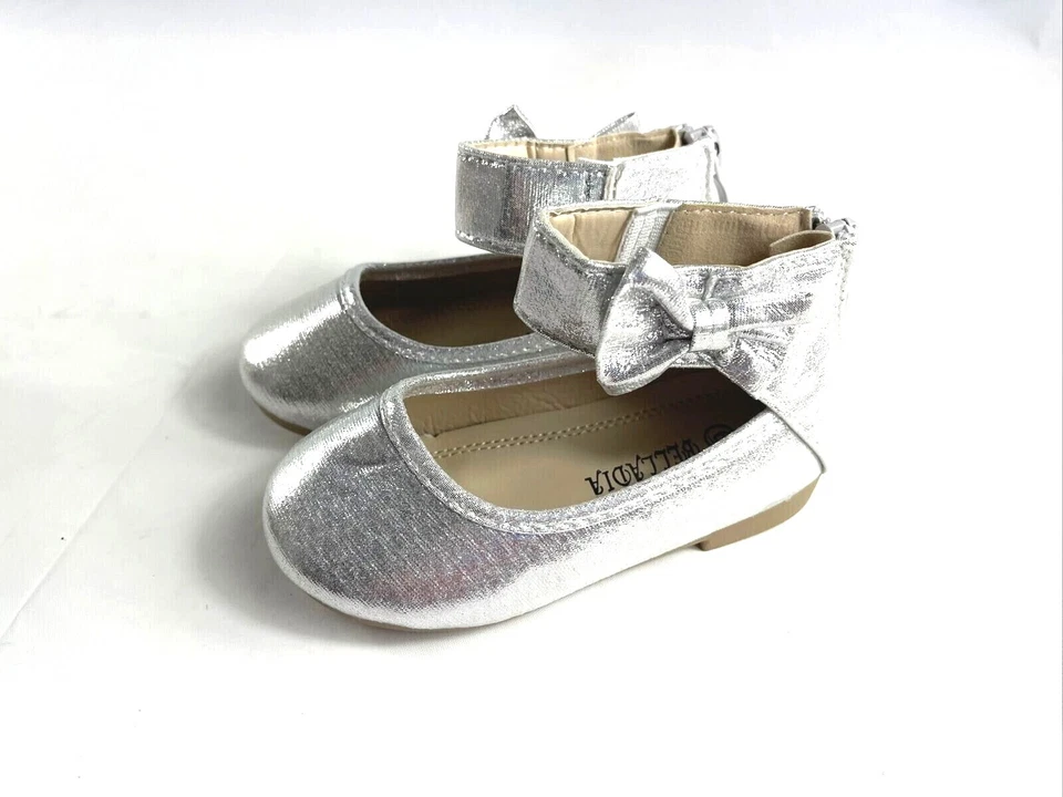 Nuevos zapatos mocasines básicos de ballet punta redonda para niños pequeños con cremallera talla 3, 4, 6 Foto 3 de 4