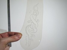 vtg 1960s 1970s Tattoo Flash acetate stencil Snake Wrapping Dagger signed KN3/4