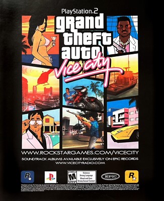 GRAND THEFT AUTO Genuine Print Ad GTA Vice City Promo