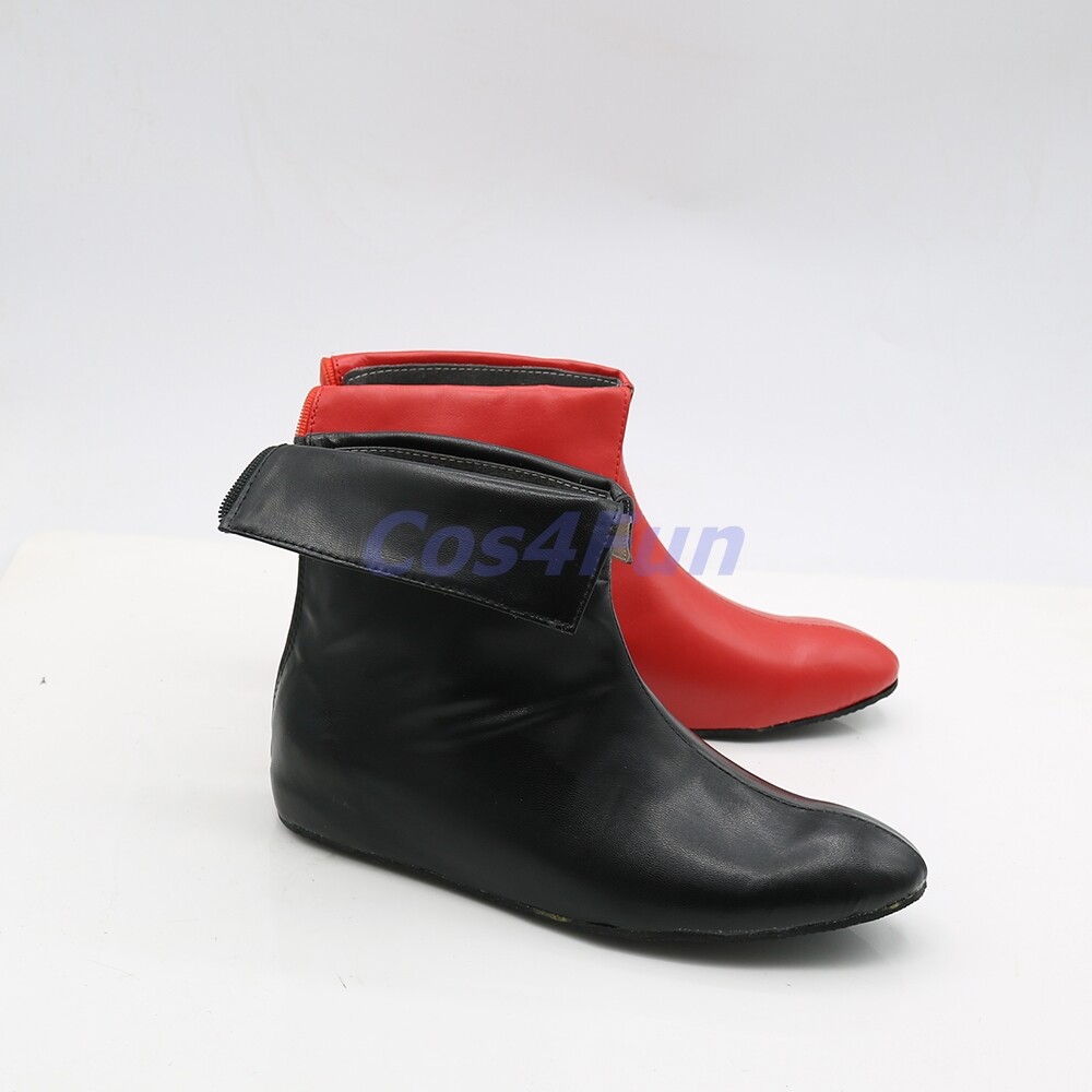 Made to order Custom Made Harley Quinn vrouwen cosplay schoenen laarzen zwart en rood aangepaste grootte kostuum schoenen - België