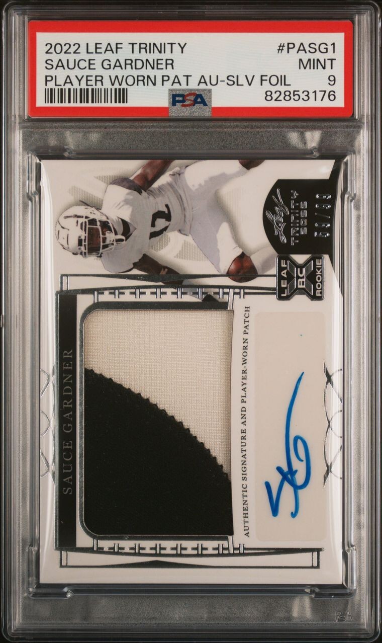 Sauce Gardner Leaf Trinity Player Worn Patch Auto #PASG1 Silver Foil
