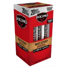 Jack Links Beef Sticks, Original, 0.92 Ounce 20 Beef Stick - Great Protein Snack