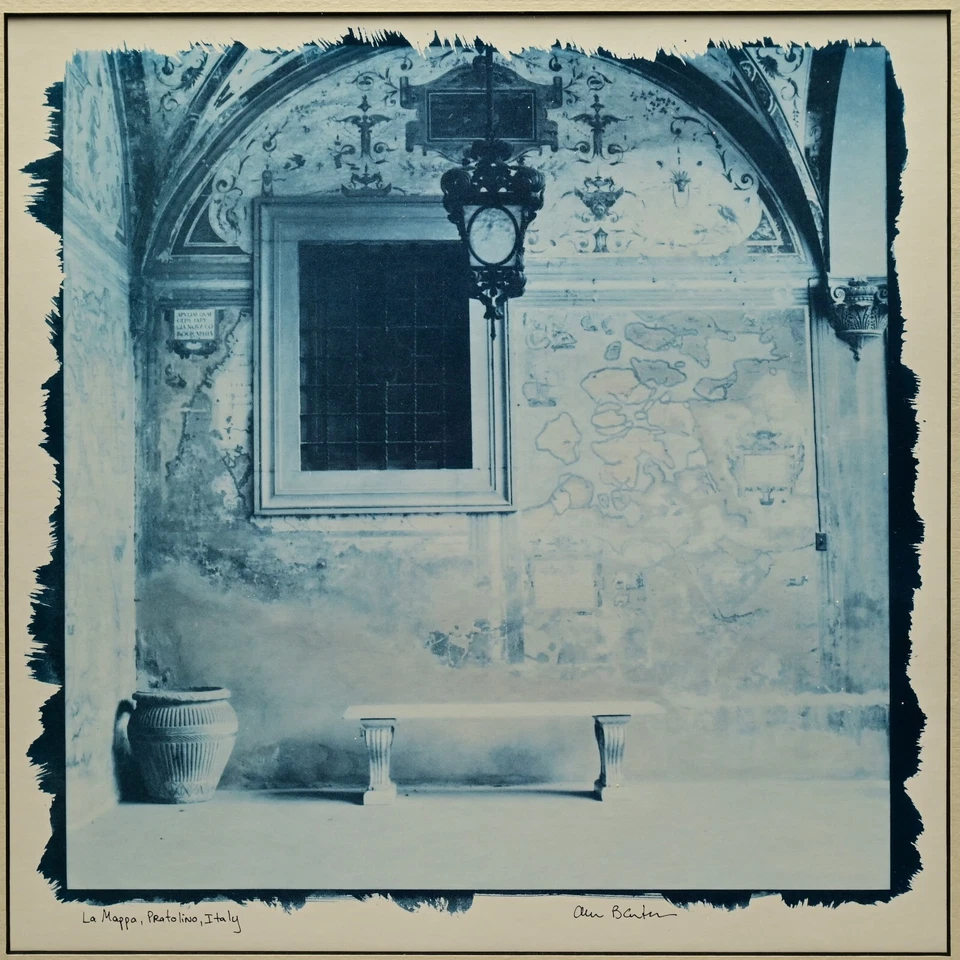 ALAN BLAUSTEIN 原版复古签名 La Mappa 长椅有色照片打印 — 第 2/4 张图片