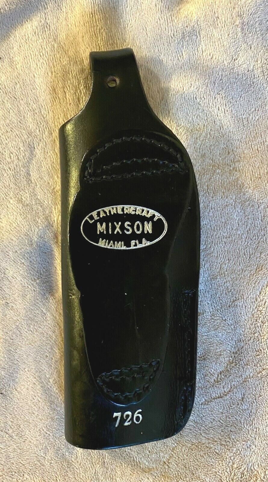 MIXSON LEATHERCRAFT BLACK LEATHER HOLSTER RH MODEL 726 COLT COMMANDER
