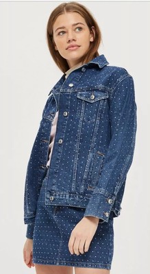 TOPSHOP DENIM DIAMANTE CRYSTAL JACKET 