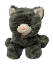 Animal Alley Plush Puppet Gray Striped Cat Stuffed Animal 2000 Vtg Toys R Us 10  