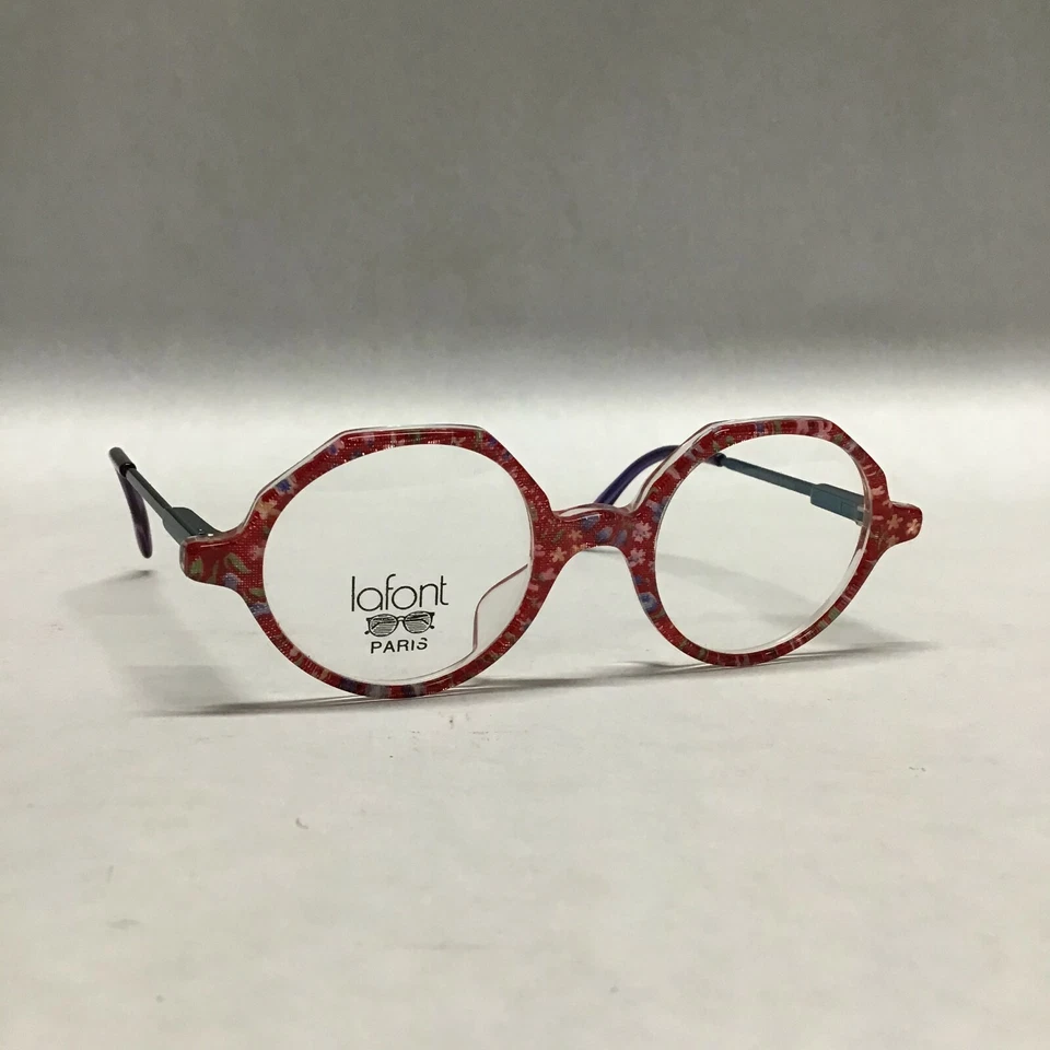 Gafas Lafont Kids Tom Pouce 42 rojas y azules monturas vintage 37-15-110 lentes transparentes Foto 2 de 4