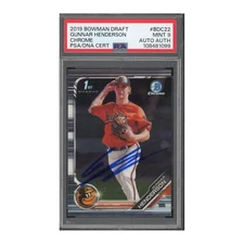 2019 Bowman Draft Chrome #BDC22 Gunnar Henderson PSA 9 Auto signed rc rookie aut