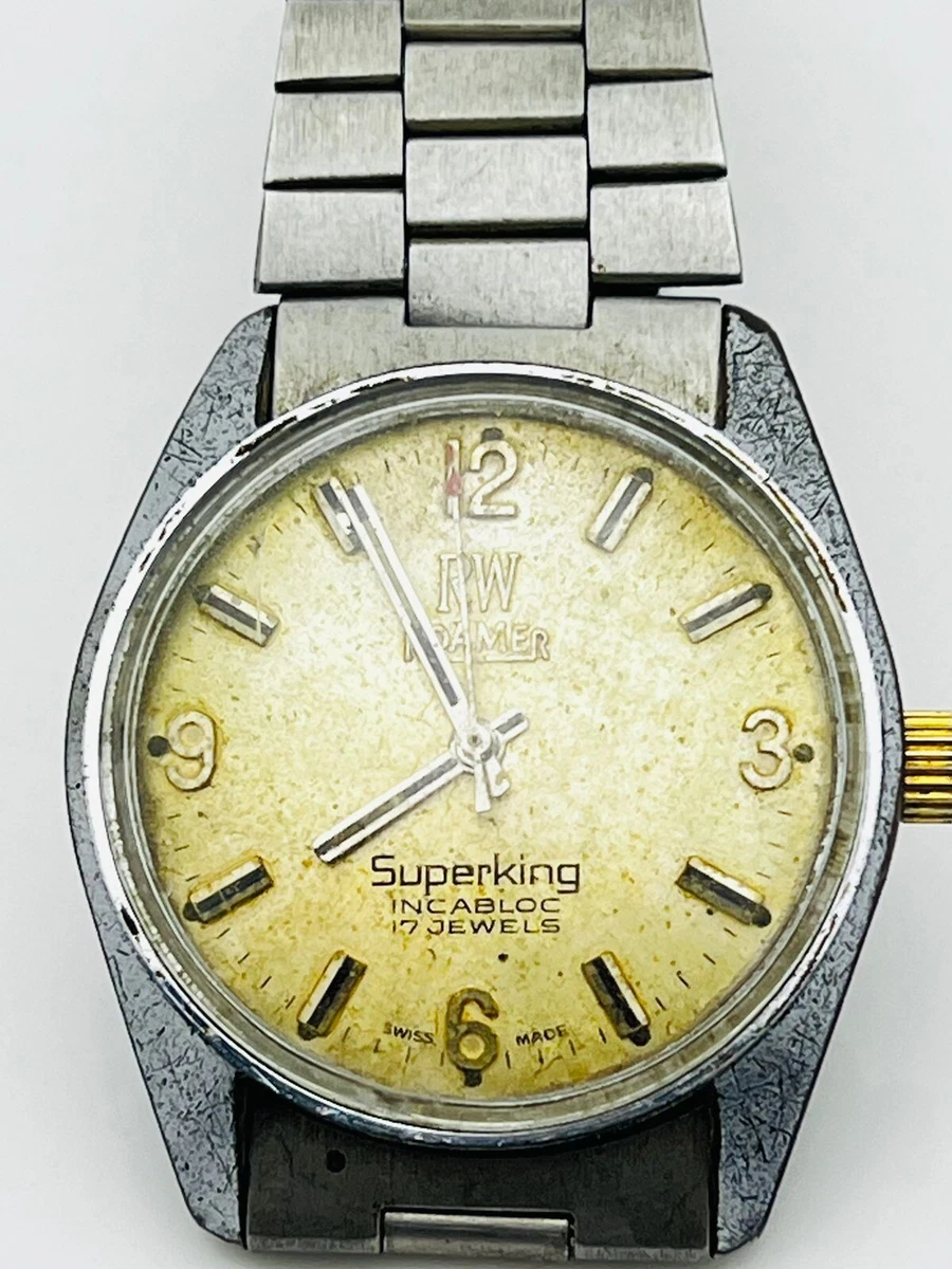 Vintage Roamer Superking Swiss hergestellt 17 Juwelen Incabloc Herren Armbanduhr