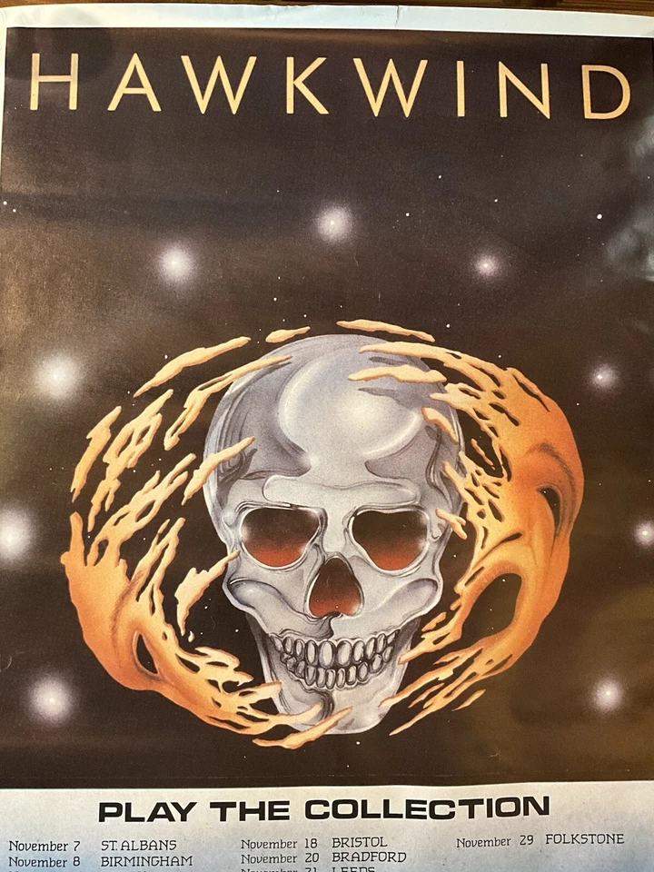 Vintage HAWKWIND "Play The Collection" 1986 Tour Poster No Pins No Tape 35 x 25 - Image 4 of 4