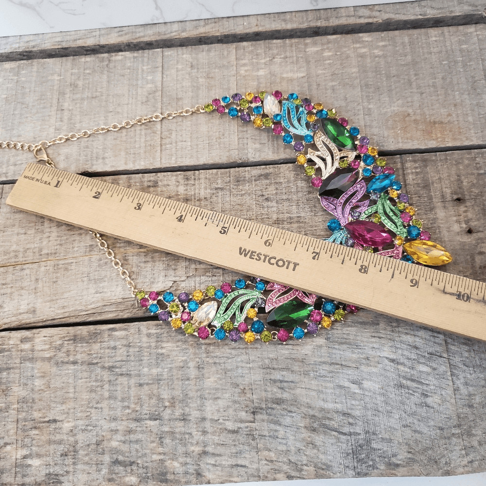 STATEMENT Necklace Ring Bracelet Earrings Set Dra… - image 11