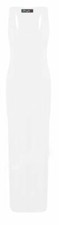 Womens Racer Muscle Back Maxi Dress WHITE Long Summer Maxi Holiday beach wear