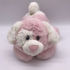 Aurora Baby Pink White Dog Plush Stuffed Animal 10  Puppy Lovey Security Dog I3