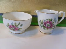 Queen Anne Fine Bone China Floral Cream & Sugar