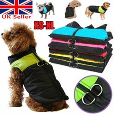 UK Pet Dog Vest Puppy Dog Autumn Winter Warm Padded Coat Harness Zip Jacket XS-L